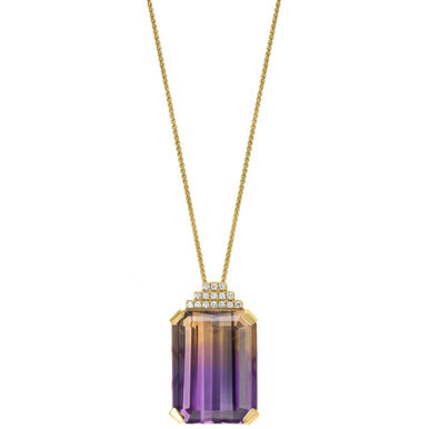 Ametrine (13-5/8 ct. t.w.) & Diamond (1/20 ct. t.w.) 18" Pendant Necklace in 14k Gold
