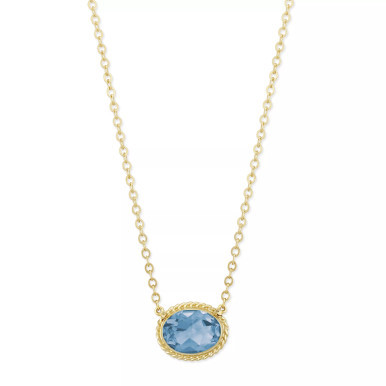 Gemstone Twist Gallery Necklace in 14k Yellow Gold