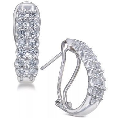 Diamond Hoop Earrings (1 ct. t.w.) in 10k White Gold & Yellow Gold
