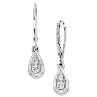 Diamond Teardrop Earrings in 14k White Gold (1/4 ct. t.w.)
