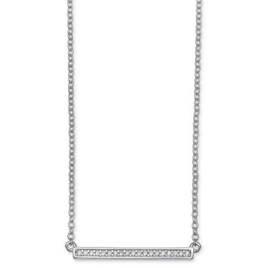 Cubic Zirconia Pavé 16" Bar Necklace in Sterling Silver, Created for Macy's