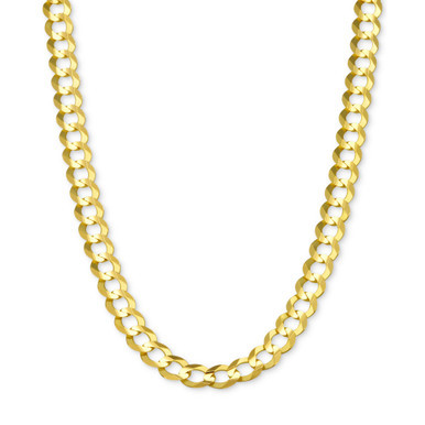 24" Open Curb Link Chain Necklace in Solid 14k Gold