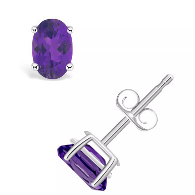 Amethyst (7/8 ct. t.w.) Stud Earrings in 14K Yellow Gold or 14K White Gold