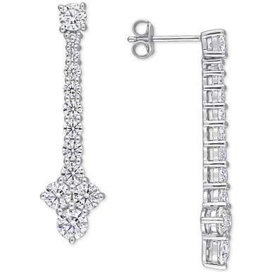 Lab-Created Moissanite Drop Earrings (3-3/8 ct. t.w.) in Sterling Silver