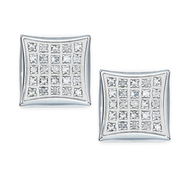 Men's Diamond Earrings in Stainless Steel (1/4 ct. t.w.)
