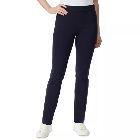 Women's High-Rise Pull-On Straight-Leg Ponte Pants