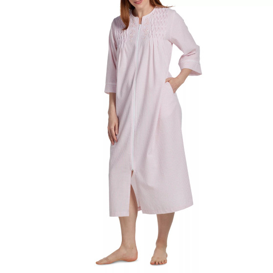 Women's Striped Zip-Front Nightgown