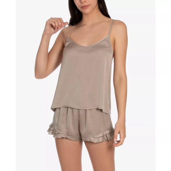 Women's Malia Solid Hammered Satin Cami-Tap Set