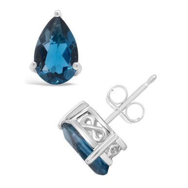 London Topaz (2-1/10 ct. t.w.) Stud Earrings in 14K White Gold