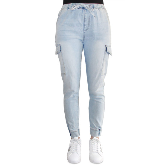 Crave Fame Juniors' Cotton Drawstring High-Rise Cargo Joggers