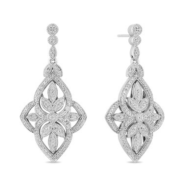 Diamond (1/2 ct. t.w.) Vintage Earrings in Sterling Silver