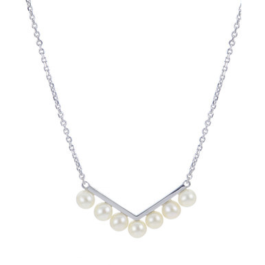 Cultured Freshwater Pearl (4-4-1/2mm) 18" Statement Necklace in Sterling Silver