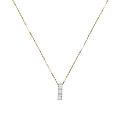 Diamond Baguette Vertical Bar 18" Pendant Necklace (1/6 ct. t.w.) in 14k Gold, Created for Macy's