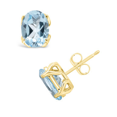 Topaz (3-1/5 ct. t.w.) Stud Earrings in 14K Yellow Gold