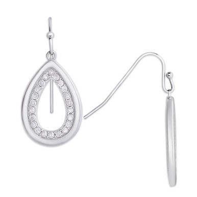 Diamond 5/8 ct. t.w. Teardrop Hanging Earrings in Sterling Silver