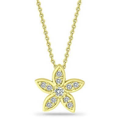 Cubic Zirconia Star Flower Pendant Necklace in 18k Gold-Plated Sterling Silver, 16" + 2", Created for Macy's