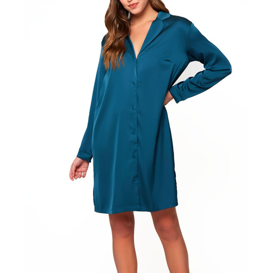 Women's Lucile Satin and Lace Sleep Shirt