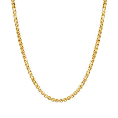 Rounded Box Link 20" Chain Necklace in 10k Gold