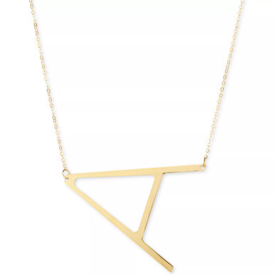 Initial 18" Pendant Necklace in 10k Gold