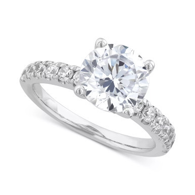 IGI Certified Lab Grown Diamond Engagement Ring (3 ct. t.w.) in 14k White Gold or 14k Gold & White Gold
