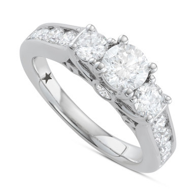 Diamond Channel-Set Engagement Ring (2 ct. t.w.) in 14k White Gold