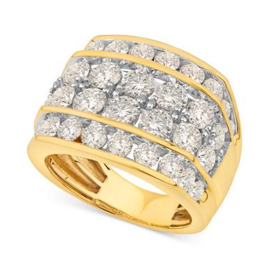 Men's Diamond Four Row Cluster Ring (7 ct. t.w.) in 10k Gold