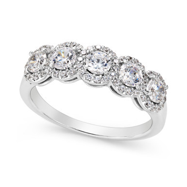 Five-Stone Diamond Band (1 ct. t.w.) in 14k White Gold