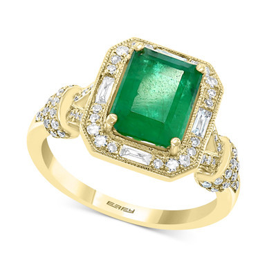 EFFY® Emerald (2 ct. t.w.) & Diamond (3/8 ct. t.w.) Ring in 14k Gold