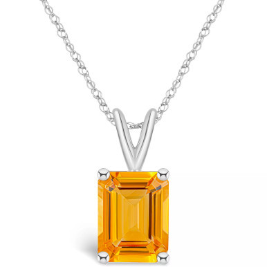 Citrine (3-1/7 ct. t.w.) Pendant Necklace in 14K White Gold or 14K Yellow Gold