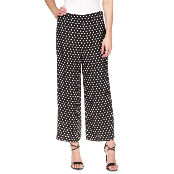 Women's Polka-Dot Wide Leg Pants, Regular & Petite