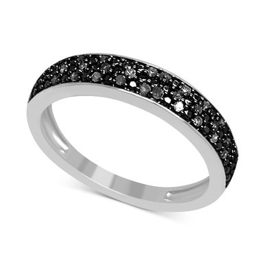 Black Diamond Pavé Band (1/6 ct. t.w.) in Sterling Silver