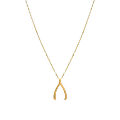Wishbone 14K Yellow Gold Necklace