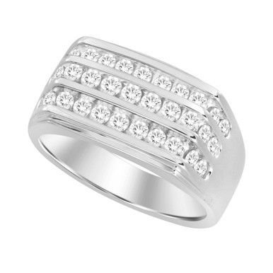 Men's Diamond (1 ct. t.w.) Ring in 10k White or Yellow Gold
