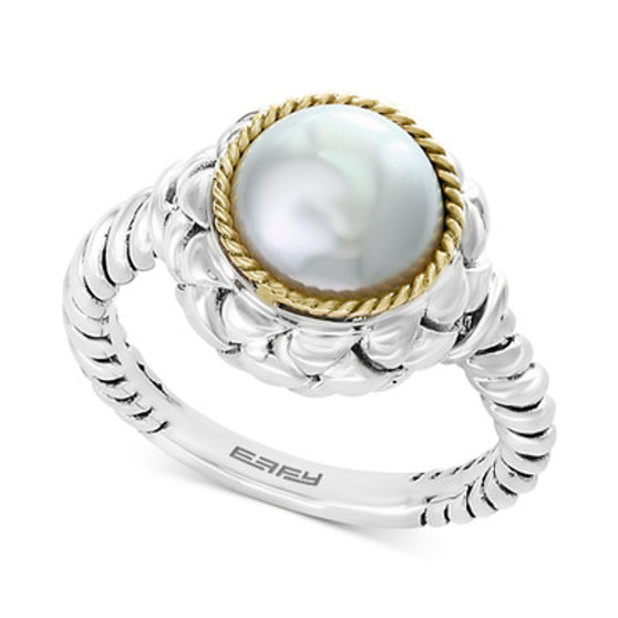 EFFY® Cultured Freshwater Pearl (9mm) Ring in Sterling Silver & 18k Gold