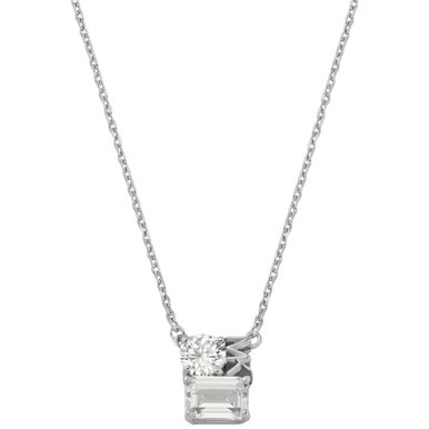 Sterling Silver Mixed Stone Pendant Necklace