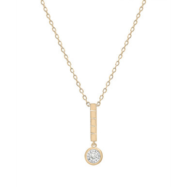 Diamond Elongated Miracle-Plate 18" Pendant Necklace (1/10 ct. t.w.) in 14k Gold-Plated Sterling Silver, Created for Macy's