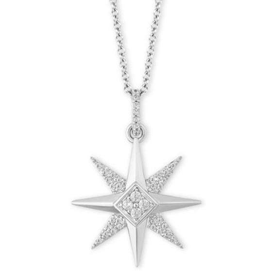 Celestial Star Joy pendant (1/6 ct. t.w.) in Sterling Silver, 16" + 2" extender