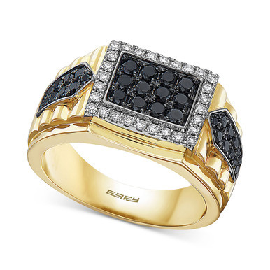 EFFY® Men's Diamond Cluster Ring (1 ct. t.w.) in 14k Gold & White Gold