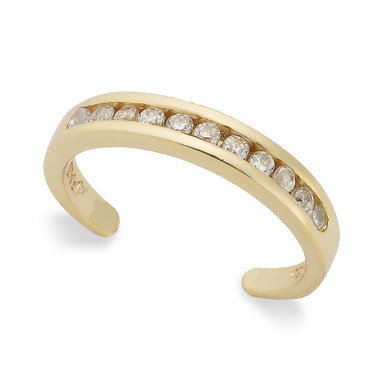 B. Brilliant Cubic Zirconia Channel-Set Toe Ring (1/5 ct. t.w.) in 18k Gold over Sterling Silver