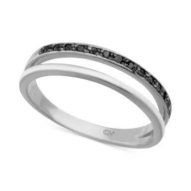 Diamond Split Shank Band (1/10 ct. t.w.) in Sterling Silver