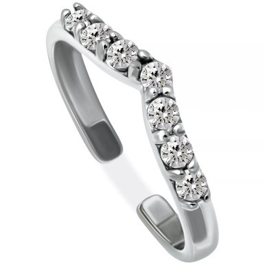 Cubic Zirconia Chevron Toe Ring, Created for Macy's