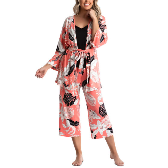 Women's 3-Pc. Wrao, Tank & Capri Pajama Set