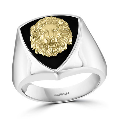 EFFY® Men's Lion Head Statement Ring in Sterling Silver & 18k Gold-Plated Sterling Silver