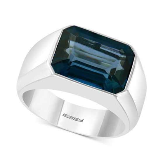 EFFY® Men's London Blue Topaz Ring (9-1/4 ct. t.w.) in Sterling Silver