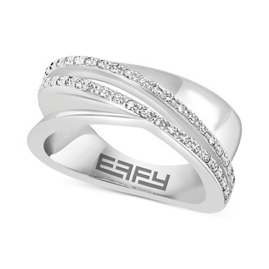 EFFY® Diamond Crossover Statement Ring (1/5  ct. t.w.) in Sterling Silver