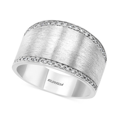 EFFY® Diamond Satin Finish Statement Ring (1/8 ct. t.w.) in Sterling Silver