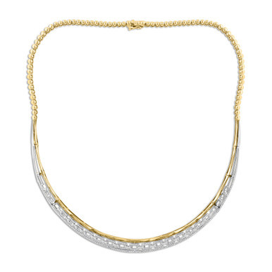 EFFY® Diamond 18" Statement Necklace (1-1/6 ct. t.w.) in 14k White and Yellow Gold