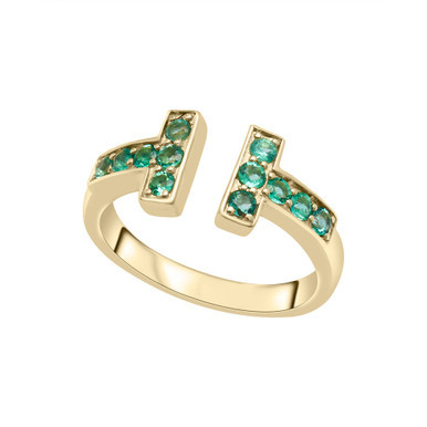 Emerald Ring Set in 14K Yellow Gold Over Sterling Silver