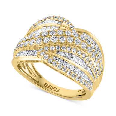 EFFY® Diamond Multirow Statement Ring (1-1/2 ct. t.w.) in 14k Gold