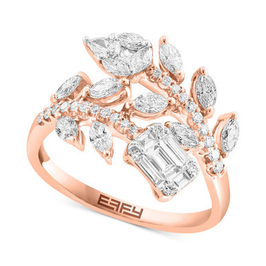 EFFY® Diamond Floral Ring (1 ct. t.w.) in 14k Rose Gold